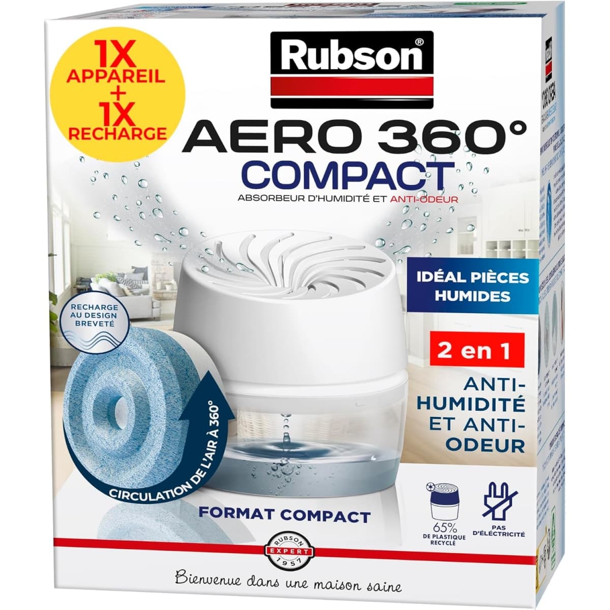 Rubson Aero 360° Absorbeur d'Humidité Compact